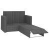 Salon de jardin 2 pcs avec coussins Résine tressée Gris 