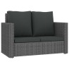 Salon de jardin 2 pcs avec coussins Résine tressée Gris 