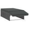 Salon de jardin 2 pcs avec coussins Résine tressée Gris 