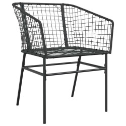 Ensemble à manger de jardin 5 pcs noir résine tressée verre 