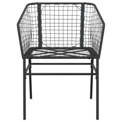 Ensemble à manger de jardin 5 pcs noir résine tressée verre 