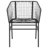 Ensemble à manger de jardin 5 pcs noir résine tressée verre 
