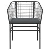 Ensemble à manger de jardin et coussins 5 pcs noir rotin verre 