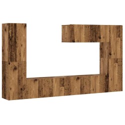Meubles TV muraux 7 pcs vieux bois bois d'ingénierie 