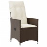 Ensemble de bistro 3 pcs avec coussins marron résine tressée 
