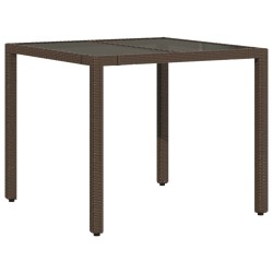Ensemble de bistro 3 pcs avec coussins marron résine tressée 
