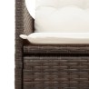 Ensemble de bistro 3 pcs avec coussins marron résine tressée 