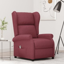 Fauteuil inclinable électrique à oreilles rouge bordeaux tissu 