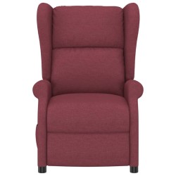 Fauteuil inclinable électrique à oreilles rouge bordeaux tissu 