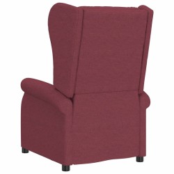 Fauteuil inclinable électrique à oreilles rouge bordeaux tissu 