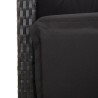 Ensemble de bistro 3 pcs avec coussins noir résine tressée 