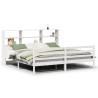 Lit bibliothèque sans matelas blanc 180x200 cm bois pin massif 