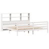 Lit bibliothèque sans matelas blanc 180x200 cm bois pin massif 