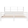 Lit bibliothèque sans matelas blanc 180x200 cm bois pin massif 