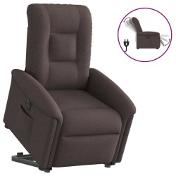 Fauteuil inclinable électrique marron foncé tissu 