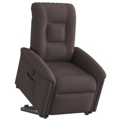Fauteuil inclinable électrique marron foncé tissu 