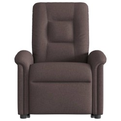 Fauteuil inclinable électrique marron foncé tissu 