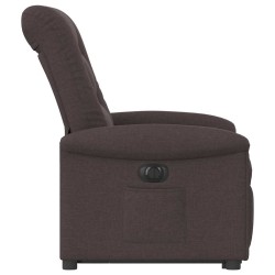 Fauteuil inclinable électrique marron foncé tissu 