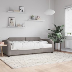 Lit de jour avec matelas taupe 80x200 cm tissu 