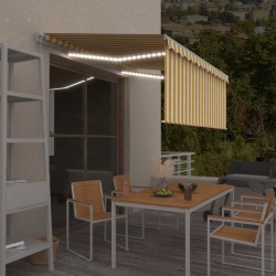 Auvent rétractable manuel store LED 3,5x2,5 m Jaune et blanc   