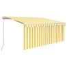 Auvent rétractable manuel store LED 3,5x2,5 m Jaune et blanc   