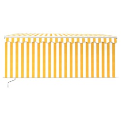 Auvent rétractable manuel store LED 3,5x2,5 m Jaune et blanc   