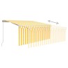 Auvent rétractable manuel store LED 3,5x2,5 m Jaune et blanc   