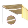Auvent rétractable manuel store LED 3,5x2,5 m Jaune et blanc   