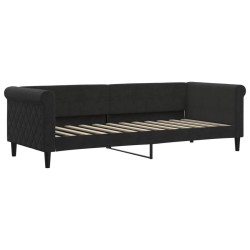 Lit de jour avec matelas noir 80x200 cm velours 