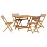 Ensemble à manger de jardin 5 pcs taupe tissu et bois massif 