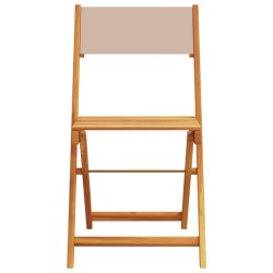 Ensemble à manger de jardin 5 pcs taupe tissu et bois massif 