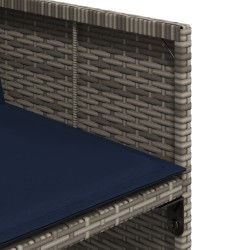Ensemble à manger de jardin 5 pcs coussins gris résine tressée 