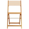 Ensemble à manger de jardin 5 pcs beige tissu et bois massif 