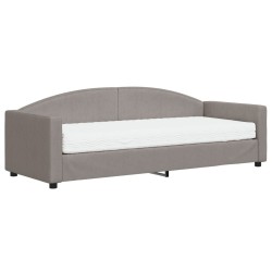 Lit de jour avec matelas taupe 80x200 cm tissu 