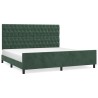 Cadre de lit sans matelas vert foncé 200x200 cm velours 