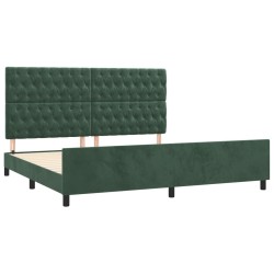 Cadre de lit sans matelas vert foncé 200x200 cm velours 