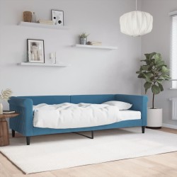 Lit de jour avec matelas bleu 80x200 cm velours 