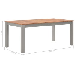 Table à manger 180x90x74 cm Bois de chêne massif 