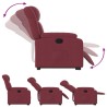 Fauteuil inclinable rouge bordeaux tissu 
