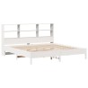Lit bibliothèque sans matelas blanc 180x200 cm bois pin massif 
