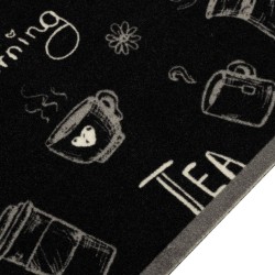 Tapis de cuisine lavable imprimé Morning noir 60x180 cm velours 
