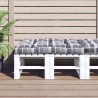 Coussin de palette motif à carreaux gris 120x80x12 cm tissu 