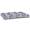 Coussin de palette motif à carreaux gris 120x80x12 cm tissu 
