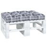Coussin de palette motif à carreaux gris 120x80x12 cm tissu 