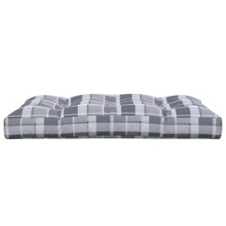 Coussin de palette motif à carreaux gris 120x80x12 cm tissu 
