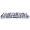 Coussin de palette motif à carreaux gris 120x80x12 cm tissu 