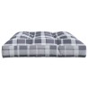 Coussin de palette motif à carreaux gris 120x80x12 cm tissu 