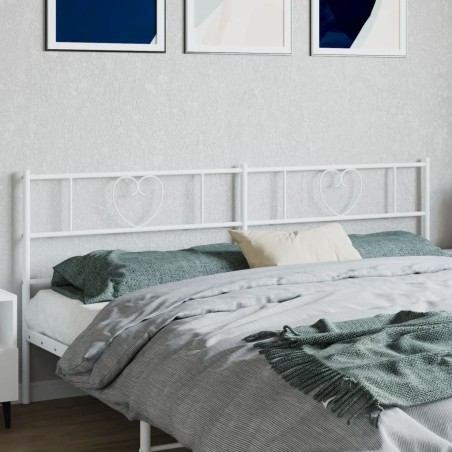 Tête de lit métal blanc 180 cm 