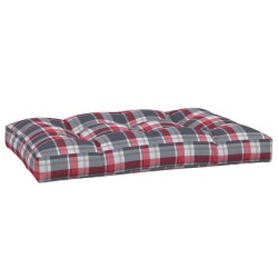 Coussin de palette motif à carreaux rouge 120x80x12 cm tissu 