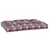 Coussin de palette motif à carreaux rouge 120x80x12 cm tissu 